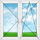 Plastové okno dvoukřídlé se středovým sloupkem Otevírací + Otevírací a Sklopné Aluplast Ideal 4000 Classicline - Maco Multi-Matic