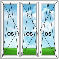 Plastové Okno Trojdílné OS-OS-OS Aluplast Ideal 4000 CL